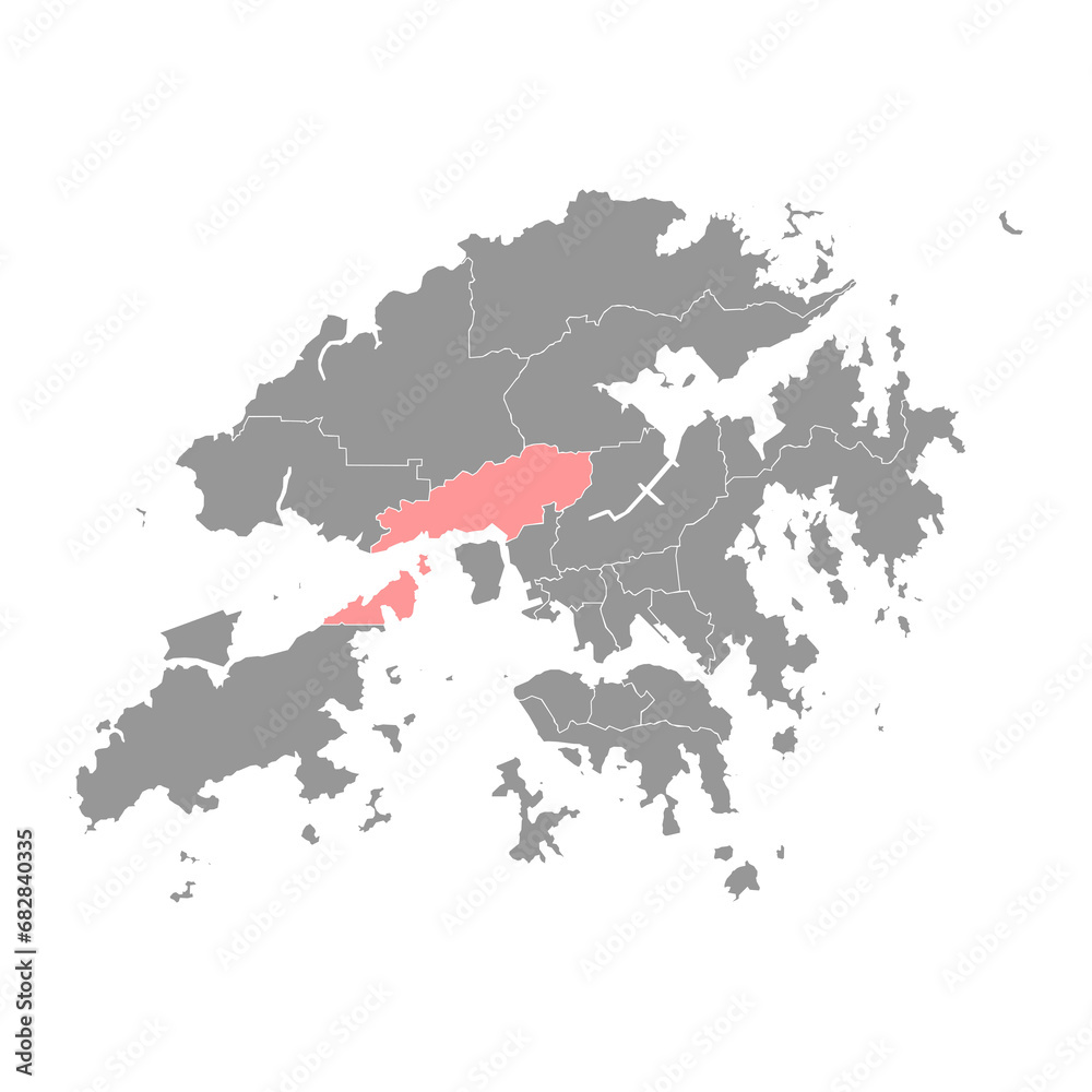 Tsuen Wan district map, administrative division of Hong Kong. Vector illustration.