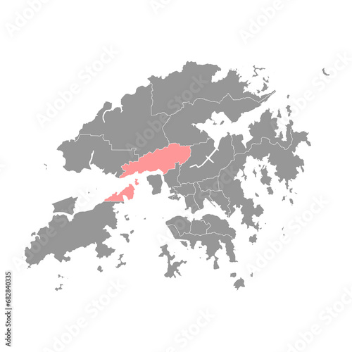 Tsuen Wan district map, administrative division of Hong Kong. Vector illustration.