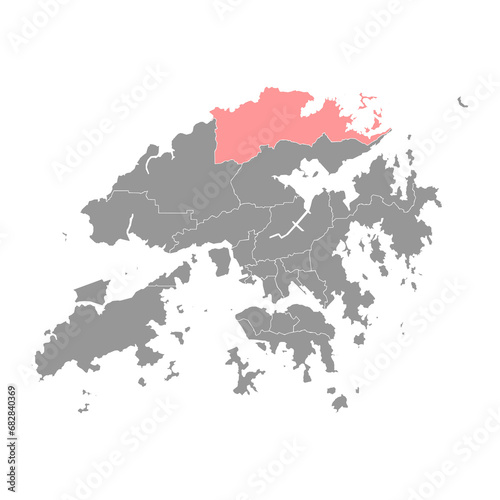 North district map  administrative division of Hong Kong. Vector illustration.
