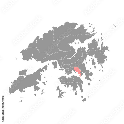 Kwun Tong district map  administrative division of Hong Kong. Vector illustration.