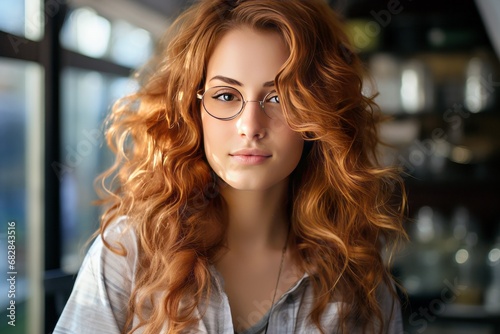Portrait de femme à lunettes