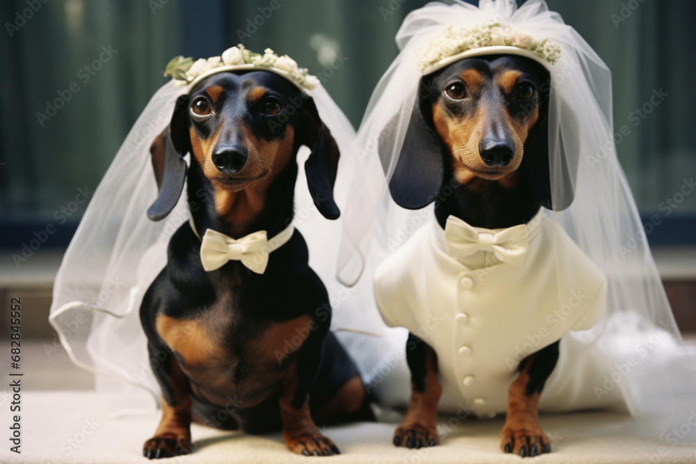 CafePess Wedding Dachshunds Dogs Classic Thong Panties