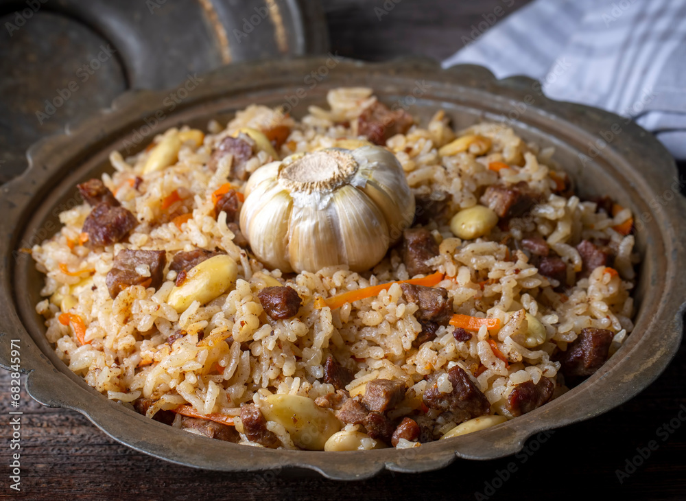Traditional delicacies, Uzbek pilaf (Turkish name; Ozbek pilavi)