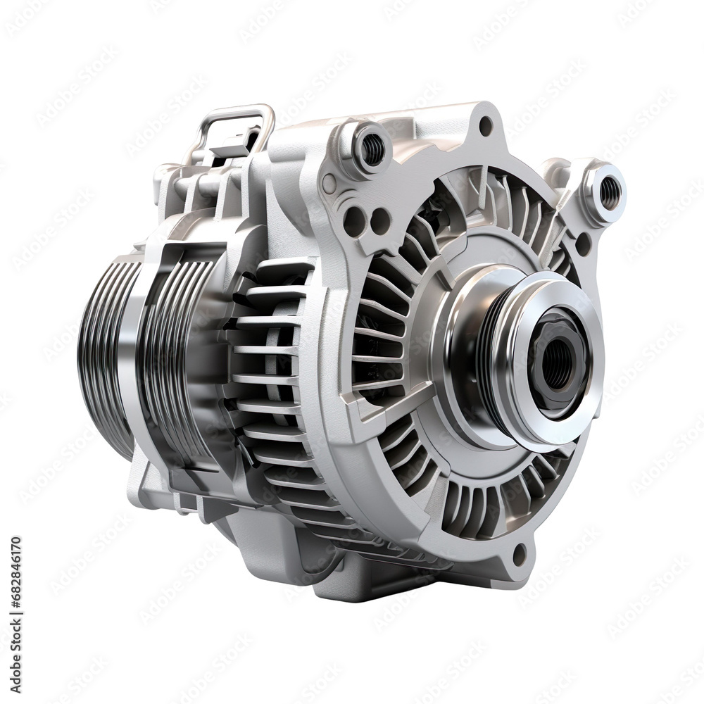 Car spare parts. Vehicle alternator on isolated on transparent background. Car spare parts. Vehicle alternator on isolated on transparent background.