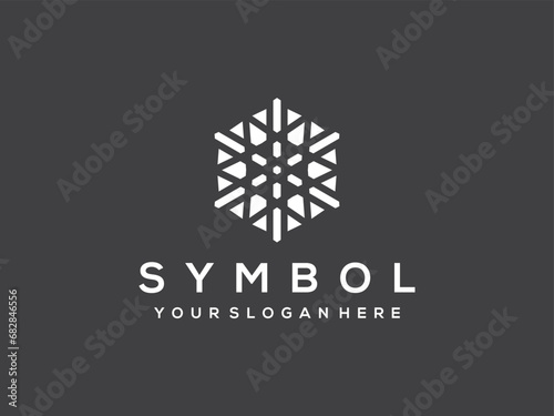 Monogram, Abstract elegant flower logo icon vector design. Universal creative premium symbol. Graceful jewel vector sign. Geometric ornament, vector logo symbol, design element 