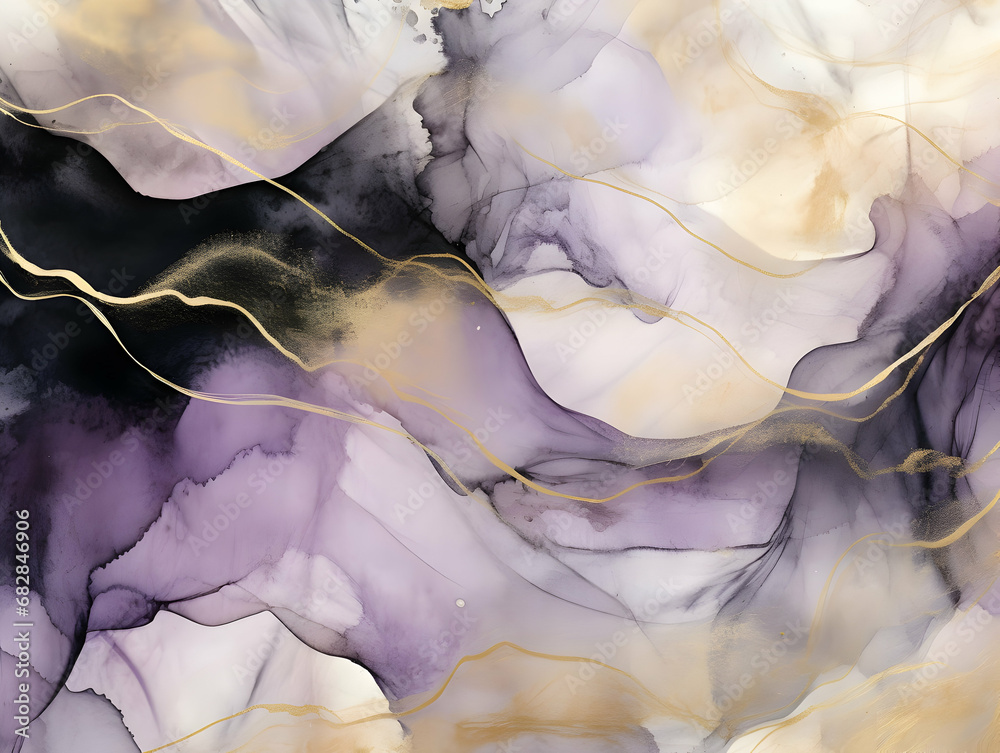 Fototapeta premium Veil texture abstract background, watercolor fluid painting background, dye splash style, alcohol ink, ai generated photo