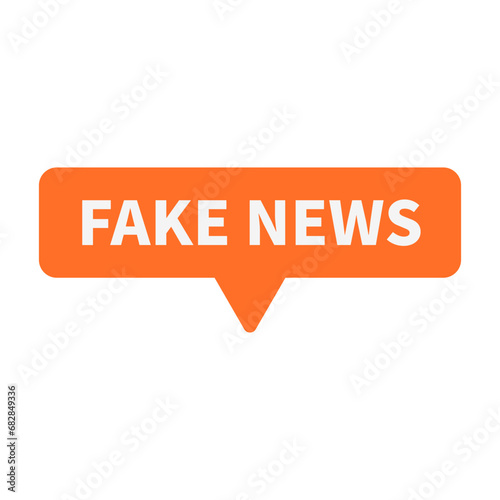Fake News In Orange Rectangle Shape For Information Announcement Sign
