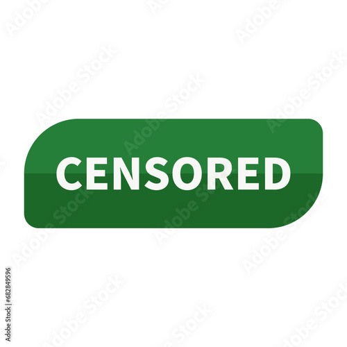 Censored In Green Rectangle Shape For Sign Information
