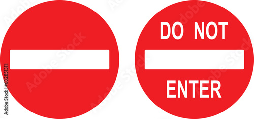 red no entry do not enter warning sign