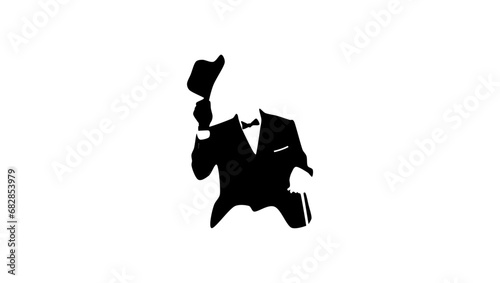 Gentleman logo, black isolated silhouette