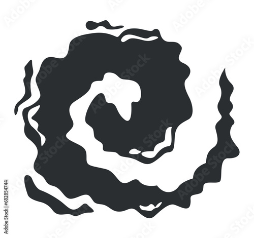Explosion in flat black design. The black and white style in this remarkable image portrays the dynamic nature of an explosion and dance of smoke in monochrome detail. Vector illustration.