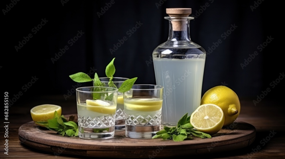 Turkish and Greek Aperitifs - Anis-Flavored Alcohol and Ice Water in Shot Glasses for Refreshing Pre-Meal Drinks Turkish and Greek Aperitifs - Anis-Flavored Alcohol and Ice Water in Shot Glasses for Refreshing Pre-Meal Drinks