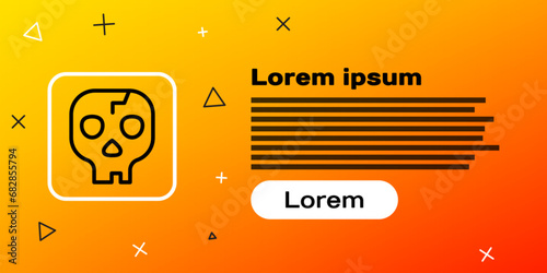 Line Archeology icon isolated on yellow background. Colorful outline concept. Vector