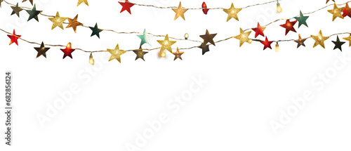 Christmas tree garland isolated on white