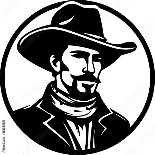 Western | Black and White Vector illustration