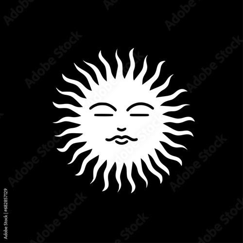 Sun | Black and White Vector illustration