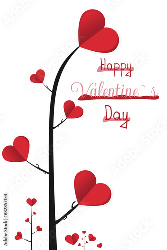 14 february, happy valentine day creative love composition of the hearts, papercraft