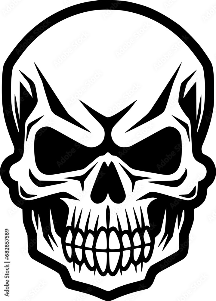 Obraz premium Skull | Black and White Vector illustration