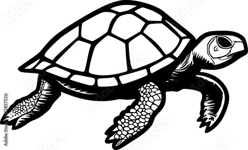 Turtle - Minimalist and Flat Logo - Vector illustration