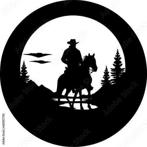 Western - High Quality Vector Logo - Vector illustration ideal for T-shirt graphic