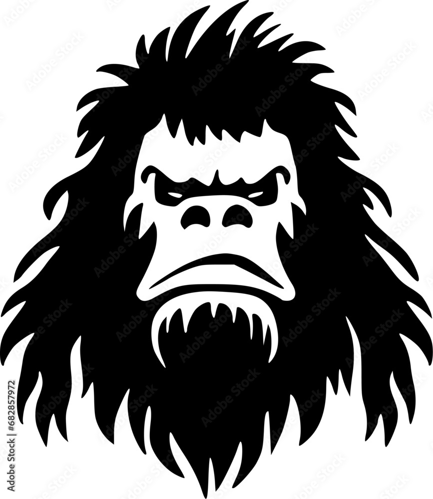 Bigfoot - Black and White Isolated Icon - Vector illustration Bigfoot - Black and White Isolated Icon - Vector illustration