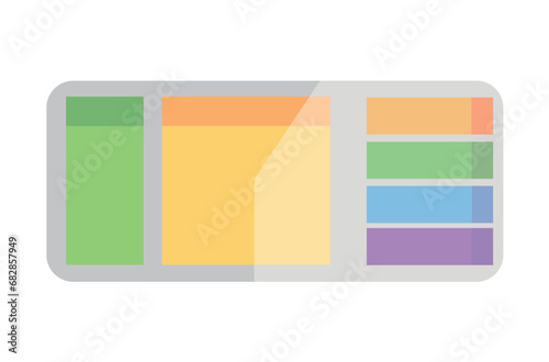 Stationery elements of flat cartoon set. In this captivating illustration a colorful style complements the array of school enticing selection of paint for art lessons. Vector illustration.