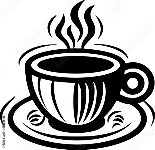 Coffee - Black and White Isolated Icon - Vector illustration