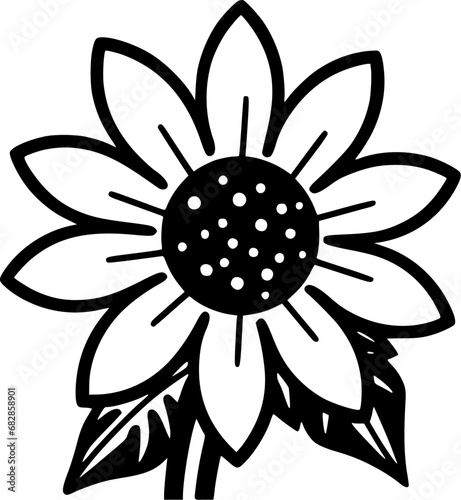 Flower | Black and White Vector illustration