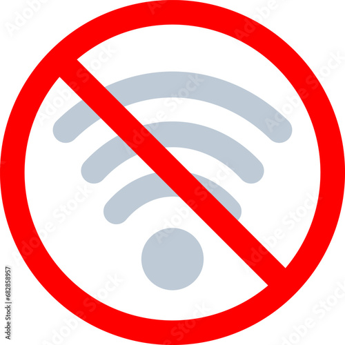 No wi-fi sign. Wifi prohibition symbol. Vector illustration.