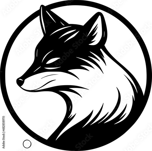 Fox | Black and White Vector illustration