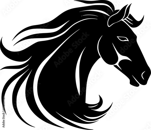 Horse - Black and White Isolated Icon - Vector illustration