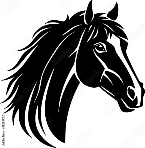 Horse | Black and White Vector illustration
