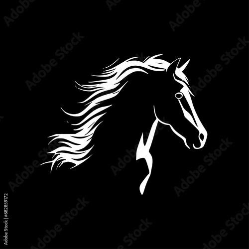 Horse | Black and White Vector illustration