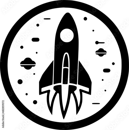 Rocket | Minimalist and Simple Silhouette - Vector illustration
