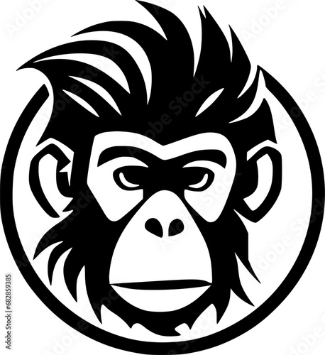 Monkey | Minimalist and Simple Silhouette - Vector illustration