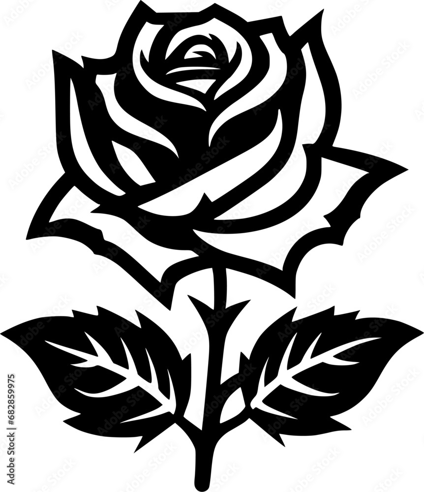 Rose | Minimalist and Simple Silhouette - Vector illustration