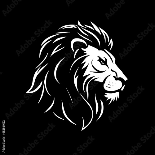Lion | Black and White Vector illustration