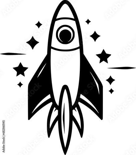 Rocket - Minimalist and Flat Logo - Vector illustration