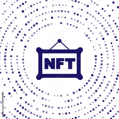 Blue NFT Digital crypto art icon isolated on white background. Non fungible token. Abstract circle random dots. Vector