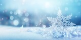 A blue winter background with white dots of snow, snowflakes dots, minimalist monochromes, pastel colors, wallpaper. 