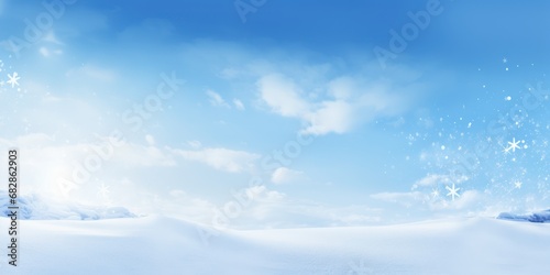 A blue winter background with white dots of snow  snowflakes dots  minimalist monochromes  pastel colors  wallpaper. 
