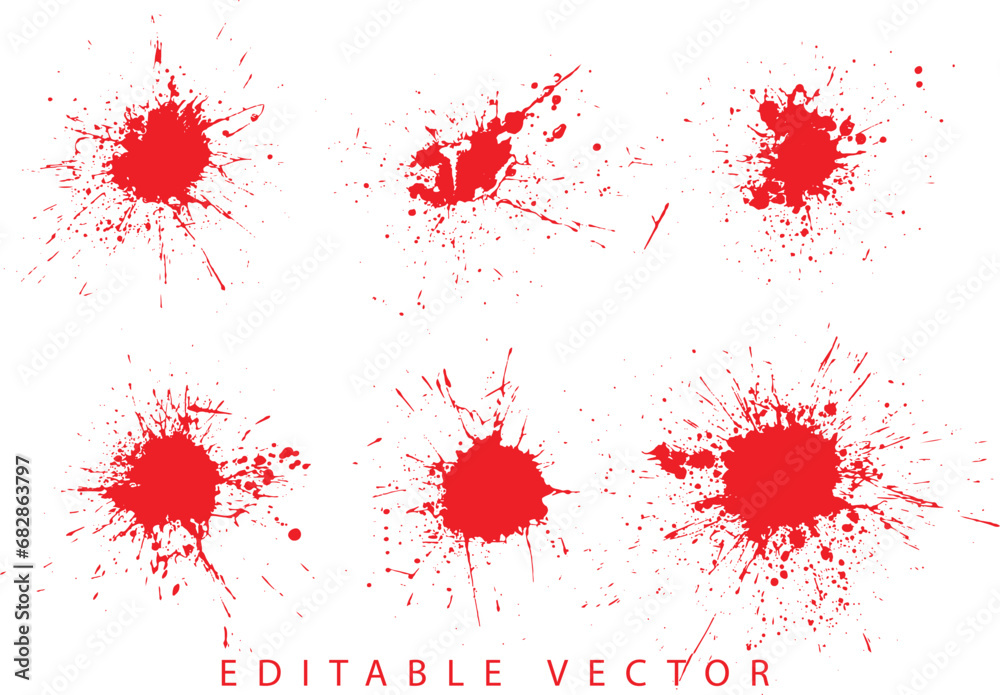 Accident red blood background set