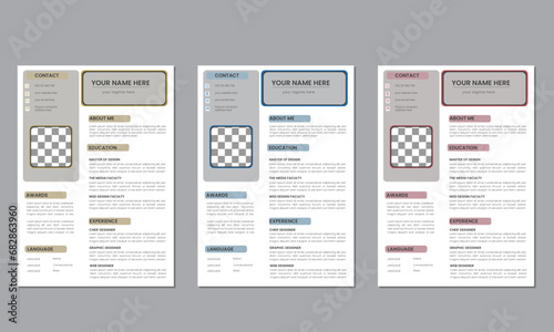 Clean Modern Resume and Cover Letter Layout Vector Template
 for Business Job Applications, Minimalist resume cv template.