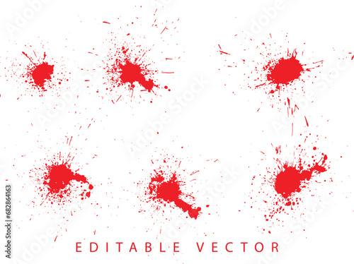 Blood splatter red paint background collection