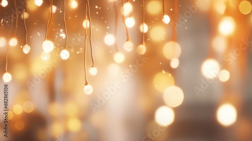 Golden light string bokeh light 