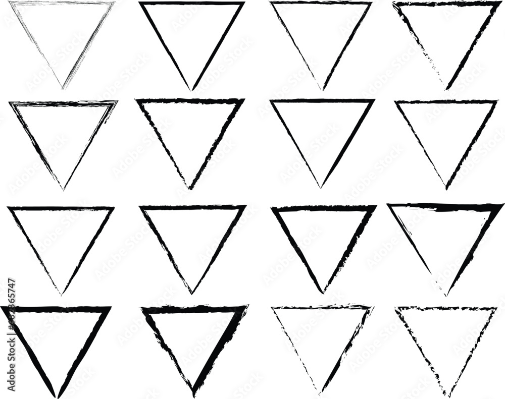 triangle shape vector brush strokes collection, Ink splatters, grungy painted lines, artistic chalk charcoal scribble set bundle on transparent background isolated grunge triangle shape vector brush strokes collection, Ink splatters, grungy painted lines, artistic chalk charcoal scribble set bundle on transparent background isolated grunge