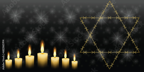 International Holocaust Remembrance Day vector. Star of David . January 27. Important day