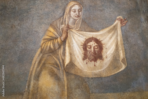 The face of Jesus on the shroud. Shroud of Jesus. Painting of Jesus