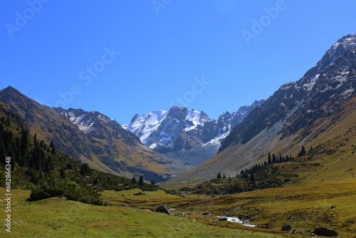 Ninth stage of Ak-Suu Traverse trek from Karakol Gorge to Jeti Oguz in Karakol national park, Kyrgyzstan © Tom