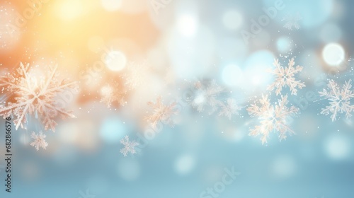 Blur bokeh with snowflake Crystal  © kimly